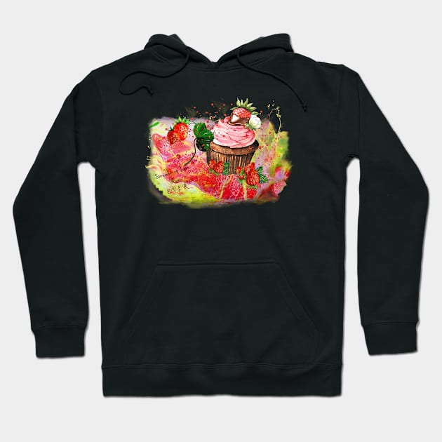 Strawberry Love For Ever 02 Hoodie by Miki De Goodaboom